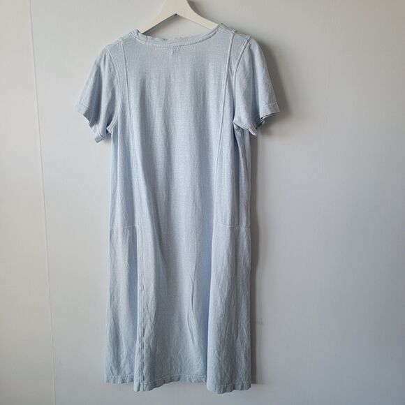 poetry short sleeve with pockets Hemp Cotton Lagenlook Flowy dress size 2 - Picture 2 of 7